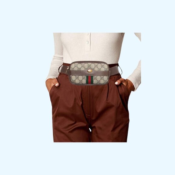 New Authentic Gucci - GG Supreme Coated Canvas and Leather Ophidia Belt Bag - Picture 5 of 15